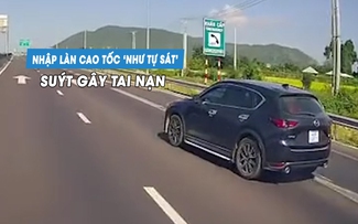 Phẫn nộ ô tô nhập làn 'như tự sát', suýt gây tai nạn trên cao tốc