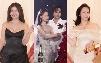 Kha Ly, Nhật Kim Anh đến mừng Đoàn Minh Tài cưới vợ kém 16 tuổi