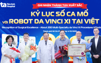 Kỷ lục về phẫu thuật robot thế hệ mới tại Bệnh viện Đa khoa Tâm Anh