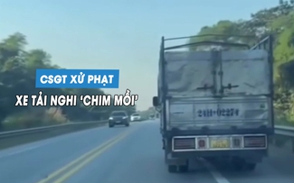 CSGT xử phạt xe tải bị nghi là 'chim mồi' trên cao tốc