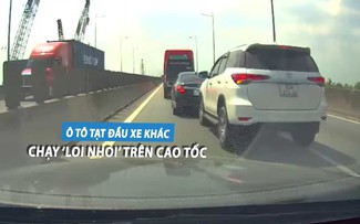 Phẫn nộ ô tô chạy 'loi nhoi', liên tục chuyển làn ẩu trên cao tốc