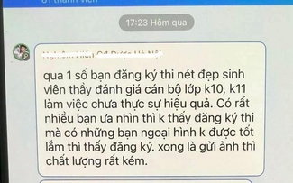 Xôn xao tin nhắn của giảng viên được cho là miệt thị ngoại hình sinh viên