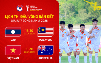 Lịch thi đấu 'chung kết sớm' U.17 Việt Nam và Úc: Giờ đẹp, trực tiếp kênh nào?