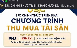 Giả mạo Công ty SJC thu mua kim cương thương hiệu khác