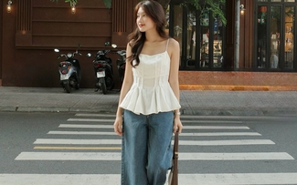 Quần ống rộng phủ sóng thời trang công sở đầu thu