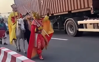 Xác minh clip 'thầy trò Đường Tăng' cưỡi ngựa vào làn ô tô ở TP.HCM