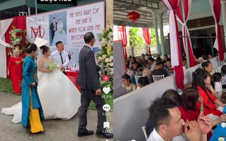 Đám cưới 'thần tốc': Hai nhà cách một bức tường, cô dâu đi vài bước đã sang nhà chồng