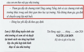 Yêu cầu phụ huynh cam kết theo học chương trình nhà trường, hiệu trưởng nói gì?