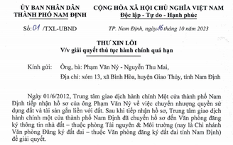 TP.Nam Định xin lỗi người dân vì chậm giải quyết thủ tục liên quan đến đất đai