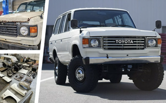 Toyota Land Cruiser 60 series gỉ sét được phục chế, bỏ máy xăng lắp động cơ điện