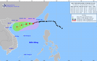 Bão số 4 hướng vào vịnh Bắc bộ
