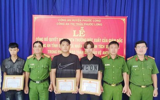 3 người dân được Giám đốc Công an tỉnh Bạc Liêu khen thưởng đột xuất