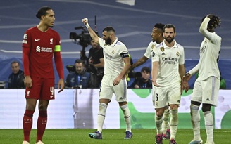 Benzema lại 'nổ súng' giúp Real Madrid đánh bại Liverpool để vào tứ kết Champions League