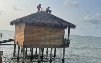 Phú Quốc: Cưỡng chế, tháo dỡ thêm 6 bungalow lấn biển