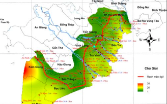 Cảnh báo xâm nhập mặn sâu đến 65 km ở ĐBSCL