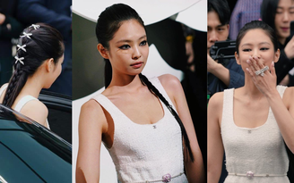 Jennie Kim lăng xê phụ kiện nơ tại sàn diễn Thu - Đông 2023