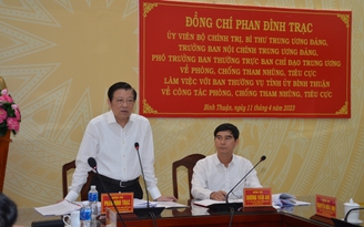 Trưởng ban Nội chính T.Ư Phan Đình Trạc làm việc với Tỉnh ủy Bình Thuận