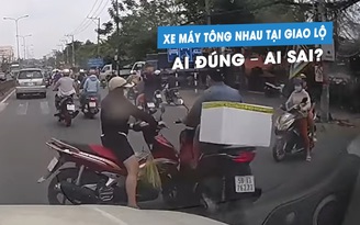 Người phụ nữ lái xe máy sang đường bị tông ngã: Ai đúng, ai sai?