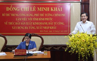 Phó thủ tướng Lê Minh Khái: Bình Phước cần đẩy nhanh giải ngân đầu tư công