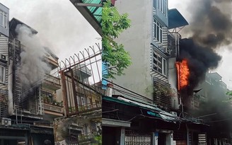 Cháy nhà dân 4 tầng ở Hà Nội, 5 người thương vong