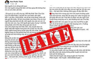 Noo Phước Thịnh cảnh báo khi bị giả mạo Facebook kêu gọi từ thiện