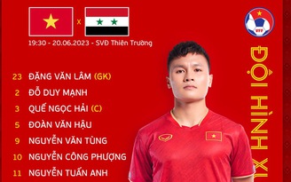 Đội tuyển Việt Nam đấu đội Syria: Quang Hải, Công Phượng đá chính