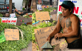Anh 'Minh bán rau' lại gây 'sốt' mạng vì cách tặng rau có một không hai
