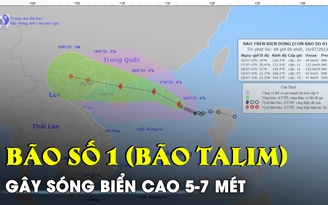 Bão số 1 đang mạnh lên, có thể gây sóng biển cao 5-7 mét