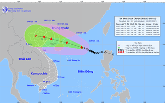 Bão số 1 giật cấp 15, chiều mai 17.7 cách Quảng Ninh khoảng 400 km