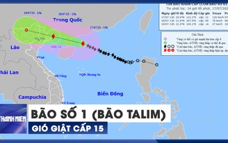 KHẨN CẤP: Bão số 1 (bão Talim) còn cách Móng Cái 480 km, gió giật cấp 15