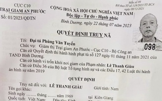 Bình Dương: Phạm nhân trốn trại giam, về thăm con gái thì bị bắt