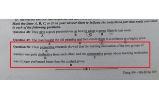 Điều chỉnh đáp án câu tiếng Anh gây tranh cãi, tiến độ chấm thi vẫn đảm bảo