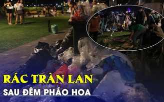 Công viên Bến Bạch Đằng tối 2.9: Pháo hoa tàn, rác tràn lan