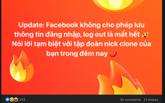 Facebook gặp lỗi chỉ được đăng nhập một thiết bị