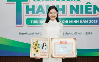 Hoa hậu Nguyễn Thanh Hà được tuyên dương 'Thanh niên tiêu biểu TP.HCM 2023'