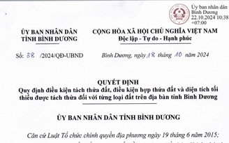 Bình Dương: Điều chỉnh quy định tách thửa đất nông nghiệp