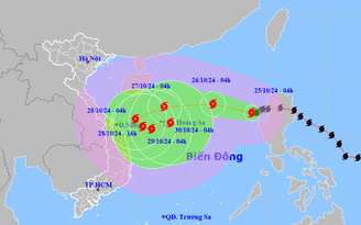 Tin tức thời tiết hôm nay 25.10.2024: Đường đi lạ của bão số 6 trên Biển Đông