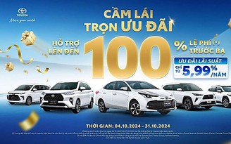 Nhận ngay ưu đãi 100% lệ phí trước bạ khi mua xe Toyota trong tháng 10