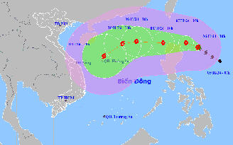 Thời gian và cấp độ bão Yinxing khi vào Biển Đông thành bão số 7