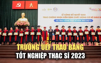 Trường ĐH Kinh tế -Tài chính TP.HCM nhận chứng nhận kiểm định chất lượng cơ sở giáo dục và trao bằng thạc sĩ 2023