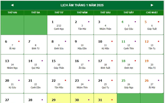 Năm 2025 có 30 Tết không?