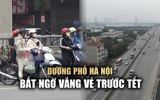 Đường phố Hà Nội bất ngờ vắng vẻ trong ngày làm việc cuối cùng trước tết