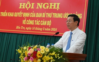 Ông Trần Thanh Lâm giữ chức Phó bí thư Tỉnh ủy Bến Tre