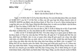 Sự cố y khoa tại Bệnh viện Thu Cúc: Đề nghị hỗ trợ bệnh viện chuyên môn