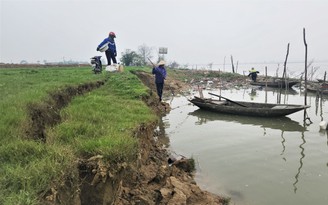 Nguy cơ mất đất sản xuất vì bờ sông sạt lở