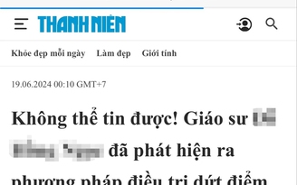 Mạo danh Báo Thanh Niên quảng cáo sản phẩm hỗ trợ 
trị tiểu đường