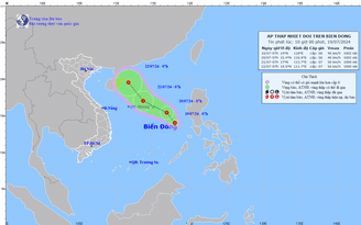 Xuất hiện áp thấp nhiệt đới trên Biển Đông
