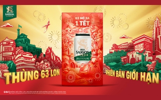 Bia Saigon Lager phiên bản giới hạn Tết 2025 - 63 mở ra 1 Tết