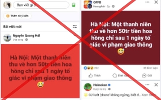 Công an bác tin 'thanh niên thu về 50 triệu sau 1 ngày tố giác vi phạm giao thông'