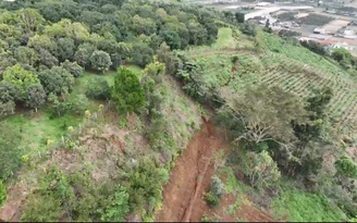 Chuyên gia Hà Nội khảo sát vết nứt dài trên đồi Ba Lá Xanh